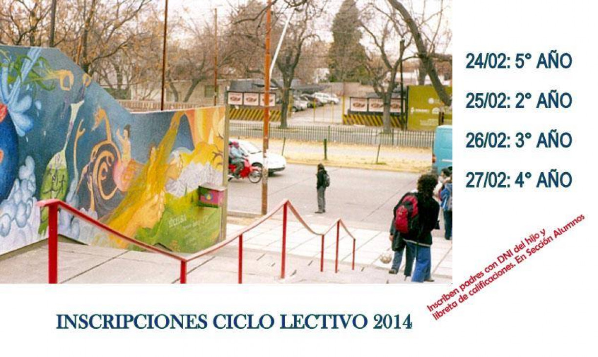 imagen INSCRIPCIONES CICLO LECTIVO 2014