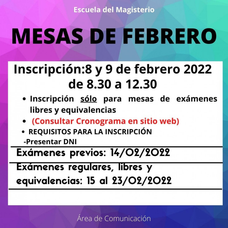 imagen Mesas de febrero